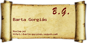Barta Gorgiás névjegykártya